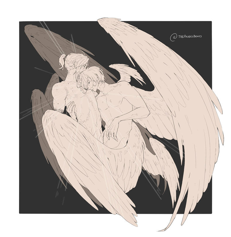 2 character halfbody sketch